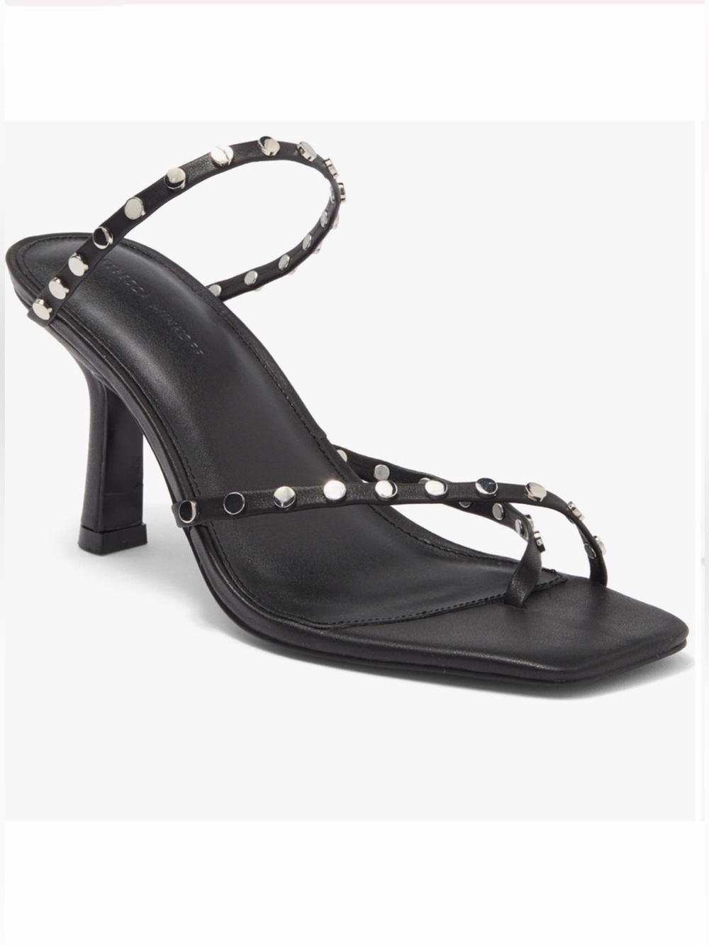 Rebecca Minkhoff studded black leather heels